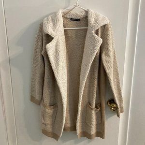 Solutions (at Nordstrom) Cozy Cardigan | Size Medium | Cream & White